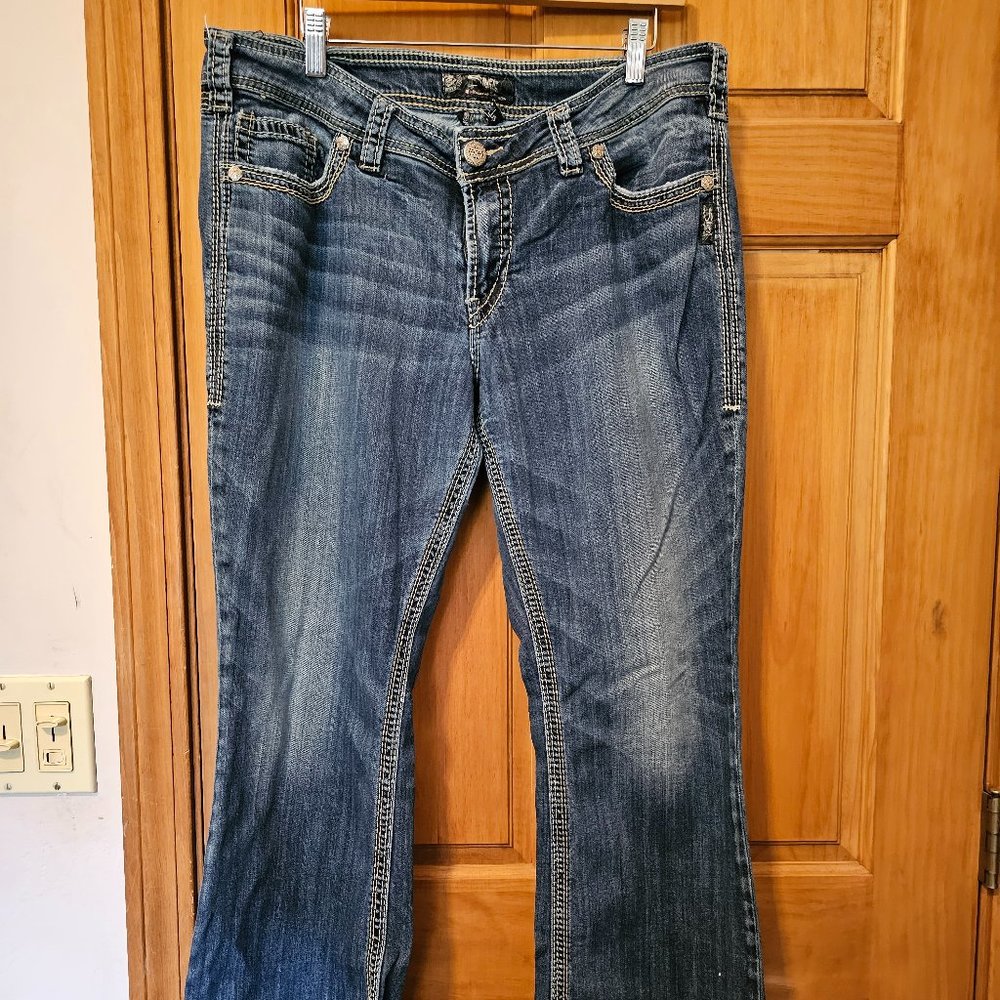 Silver Suki Surplus Jeans Size 16 30 Short  Stretch